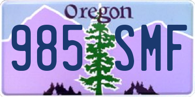 OR license plate 985SMF