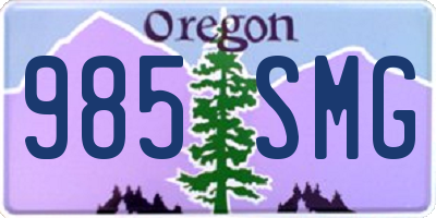 OR license plate 985SMG