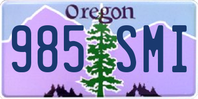 OR license plate 985SMI