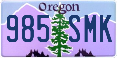 OR license plate 985SMK