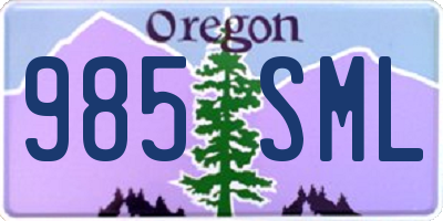 OR license plate 985SML