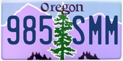 OR license plate 985SMM
