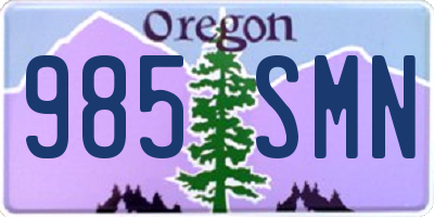 OR license plate 985SMN