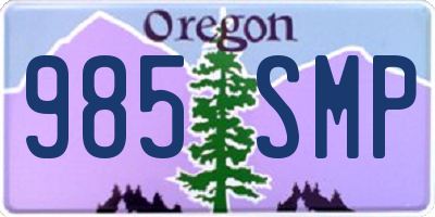 OR license plate 985SMP