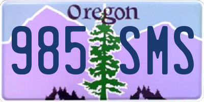 OR license plate 985SMS