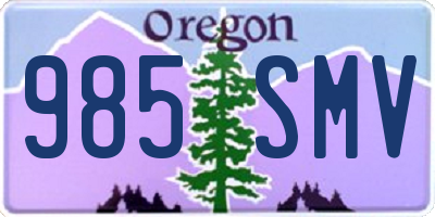 OR license plate 985SMV
