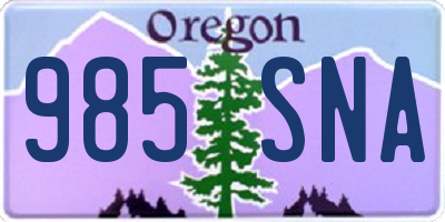 OR license plate 985SNA