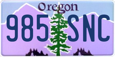 OR license plate 985SNC