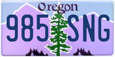 OR license plate 985SNG
