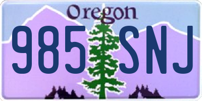 OR license plate 985SNJ