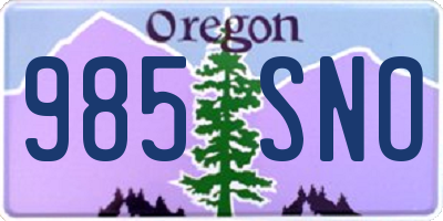 OR license plate 985SNO