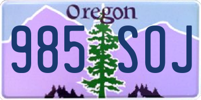 OR license plate 985SOJ