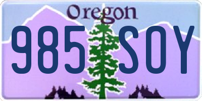 OR license plate 985SOY