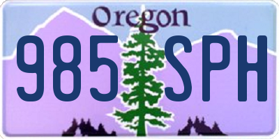 OR license plate 985SPH