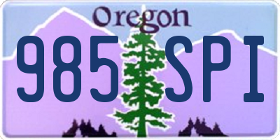 OR license plate 985SPI
