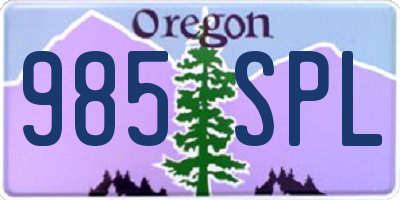 OR license plate 985SPL