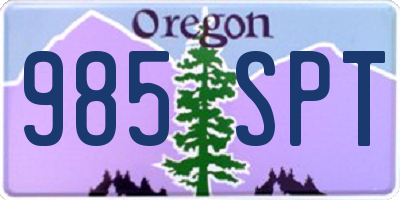 OR license plate 985SPT