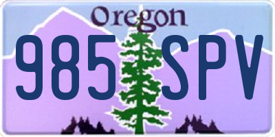 OR license plate 985SPV