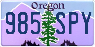 OR license plate 985SPY