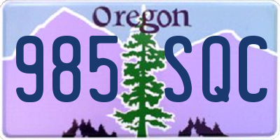 OR license plate 985SQC