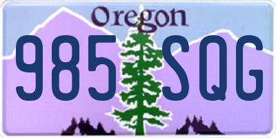 OR license plate 985SQG
