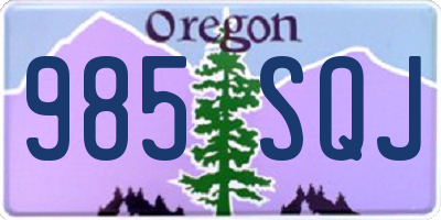 OR license plate 985SQJ