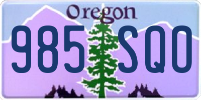 OR license plate 985SQO