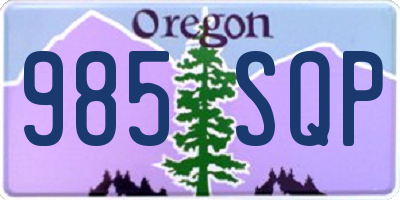 OR license plate 985SQP