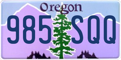 OR license plate 985SQQ