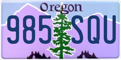 OR license plate 985SQU