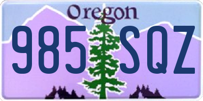 OR license plate 985SQZ