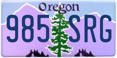 OR license plate 985SRG