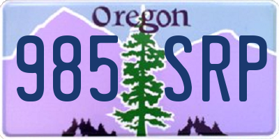 OR license plate 985SRP