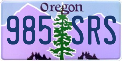 OR license plate 985SRS