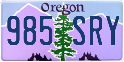 OR license plate 985SRY
