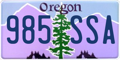 OR license plate 985SSA
