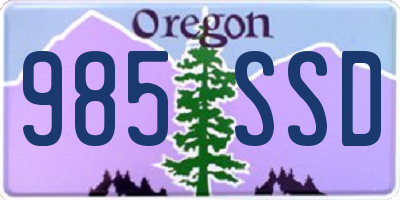 OR license plate 985SSD