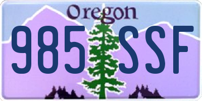 OR license plate 985SSF