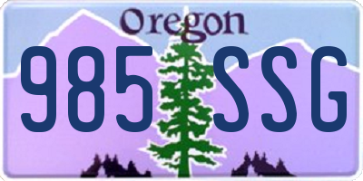 OR license plate 985SSG