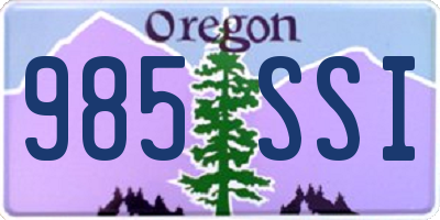 OR license plate 985SSI