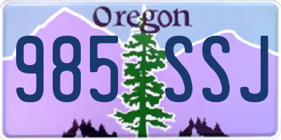 OR license plate 985SSJ