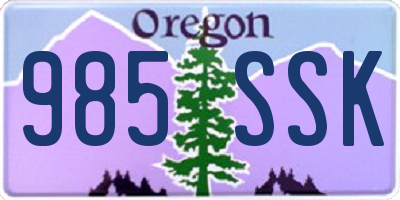OR license plate 985SSK