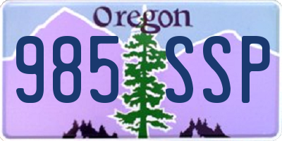 OR license plate 985SSP