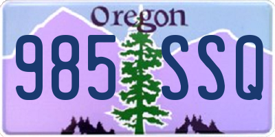 OR license plate 985SSQ