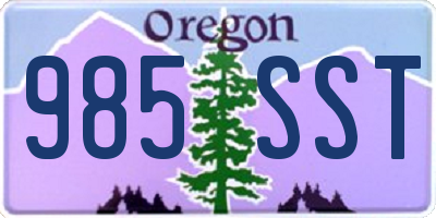 OR license plate 985SST