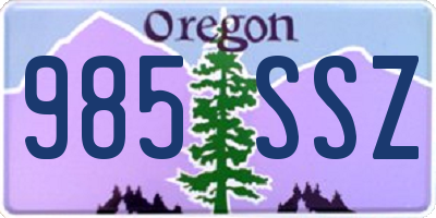 OR license plate 985SSZ
