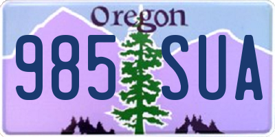 OR license plate 985SUA