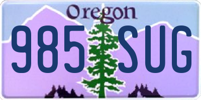 OR license plate 985SUG