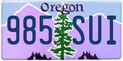 OR license plate 985SUI