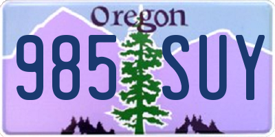 OR license plate 985SUY